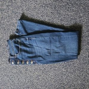 Banana Republic Size 4 Button Fly High Waisted Skinny Medium Wash Jeans